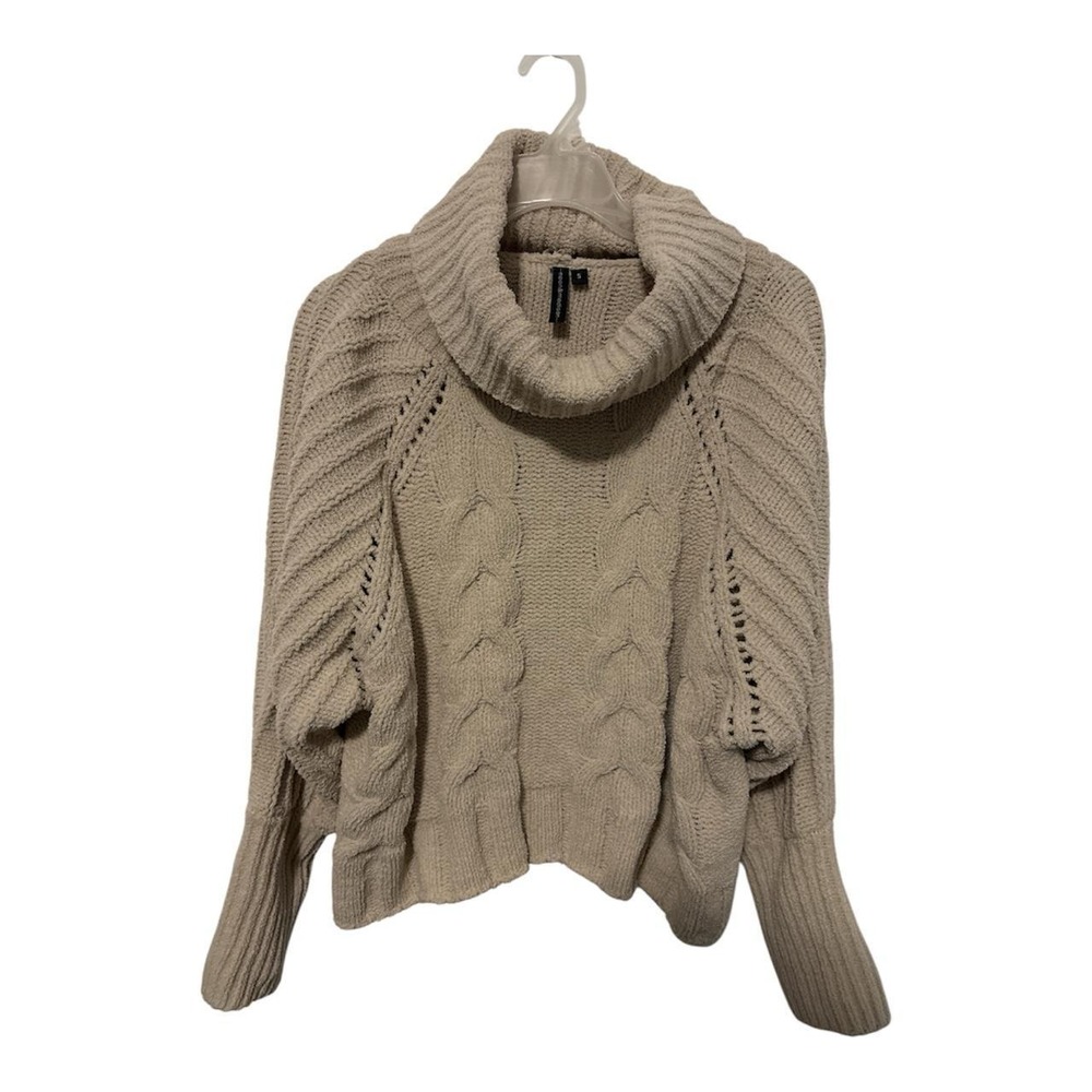 Moon & Madison Tan cable knit turtleneck sweater